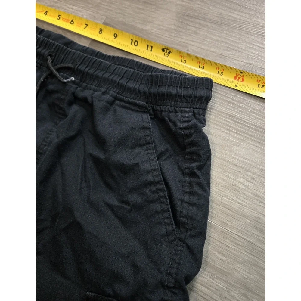 Vintage Y2K Southpole Black Ripstop Cargo Shorts Drawstring Men's Size Small